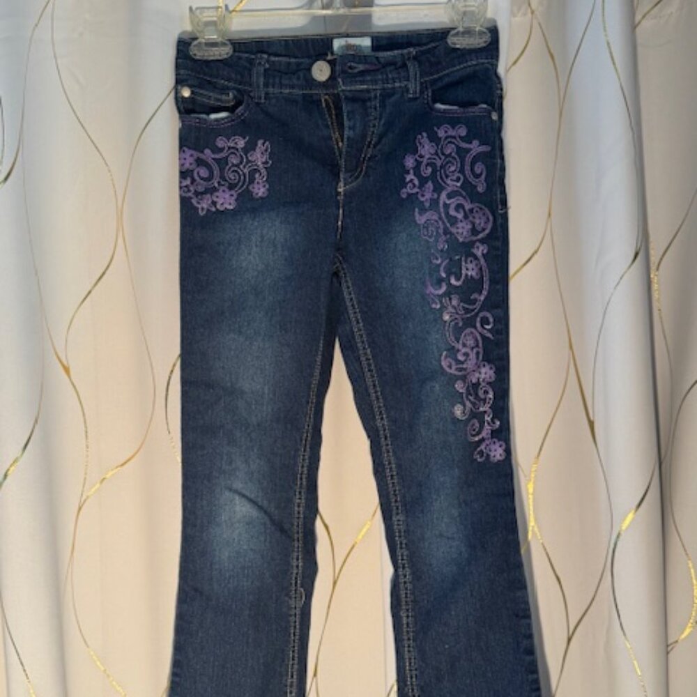 Circo Girls Jeans – Size 10 – Purple Embellished Front & Back
